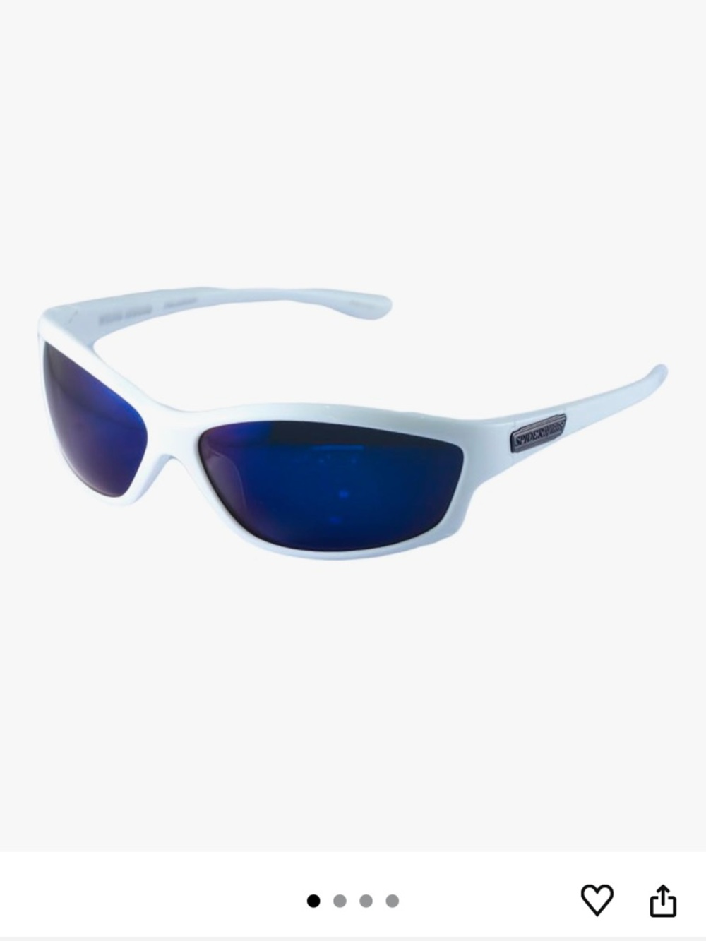 Spiderwire Wound Around Polarized White Thin Sport Wrap Sunglasses Fishing